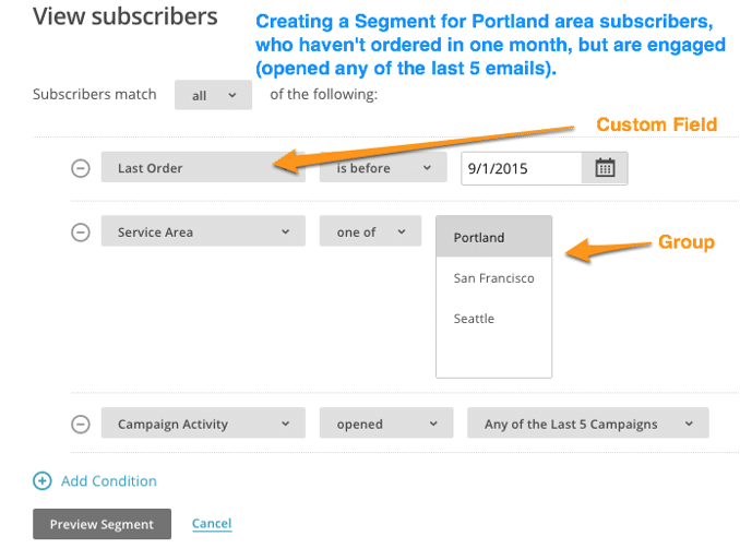 Mailchimp segments